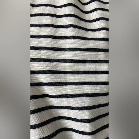 Madewell Tie Shoulder Romper in Stripe Pockets Size Small - Picture 7 of 9